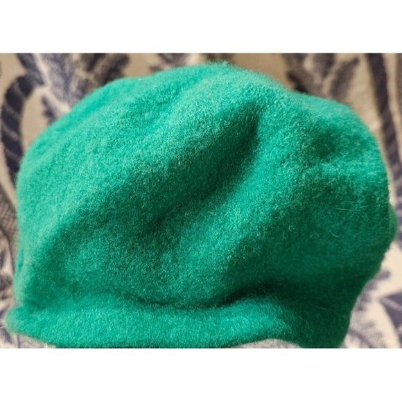 Vintage‎ Green Wool Beret Hat 18" Fit - Picture 3 of 5
